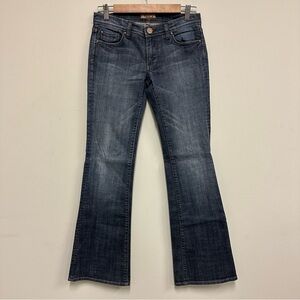 Y2K See Thru Sole Dino Flare Dark Blue Low Rise Jeans